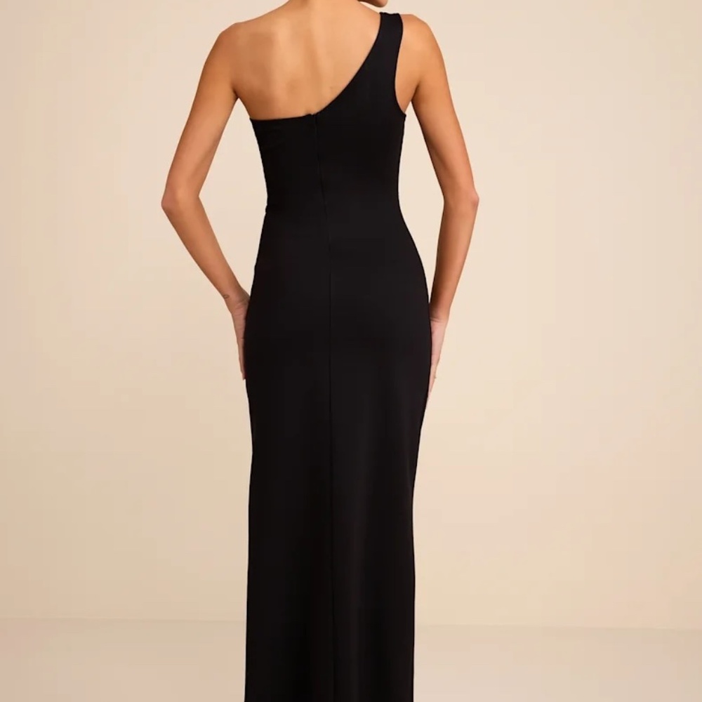 Lulus Good Times Only Black One-shoulder Maxi Dress - Size L - Picture 2 of 6